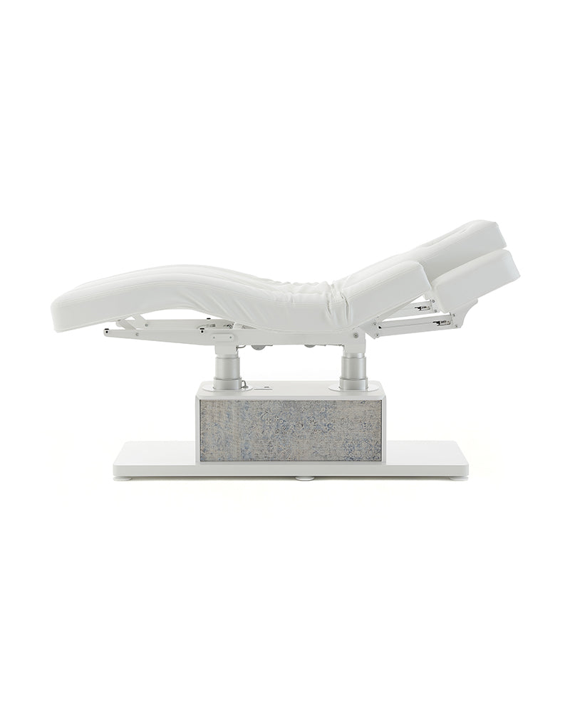 The Clair - White and gray massage treatment table - with motor - with adjustable armrests